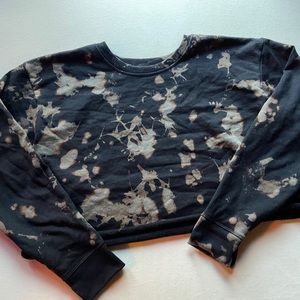 Bleach-Dyed Crop Sweatshirt
